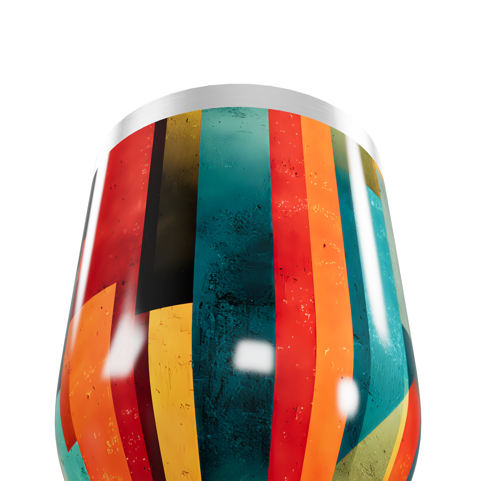 Copo Térmico Slim - Listrado Colorido Inox