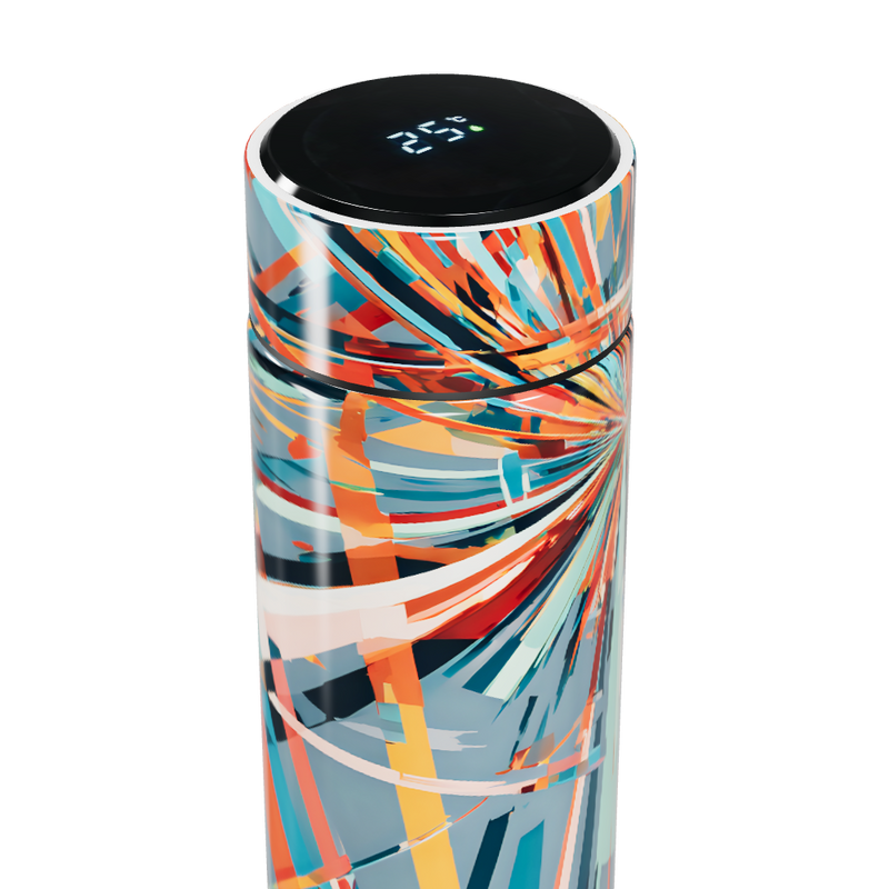 Garrafa Térmica Touch - Estampa Colorida Abstrata