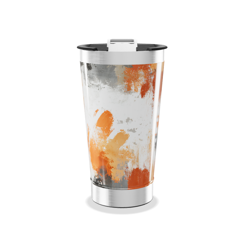 Copo Térmico - Estampa Abstrata Laranja