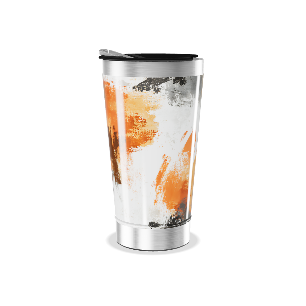 Copo Térmico - Estampa Abstrata Laranja