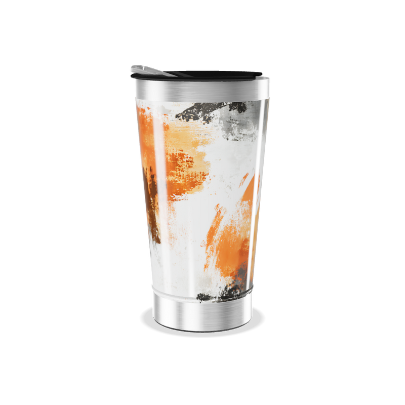 Copo Térmico - Estampa Abstrata Laranja