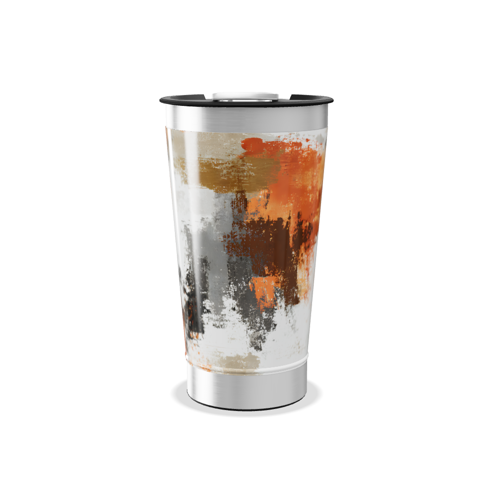 Copo Térmico - Estampa Abstrata Laranja