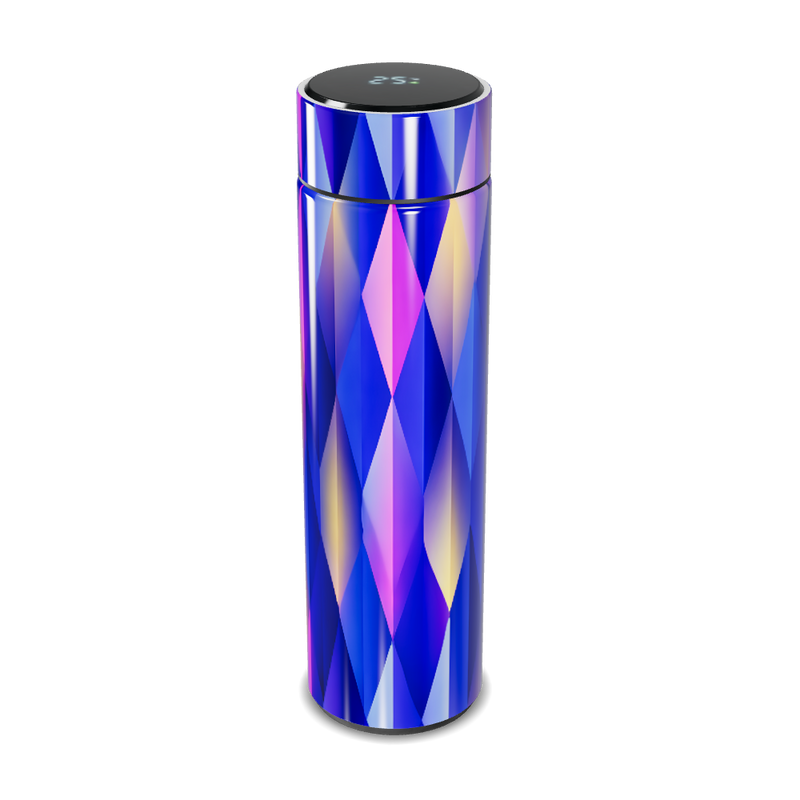 Garrafa Térmica Touch - Aço Inox Azul Geométrica