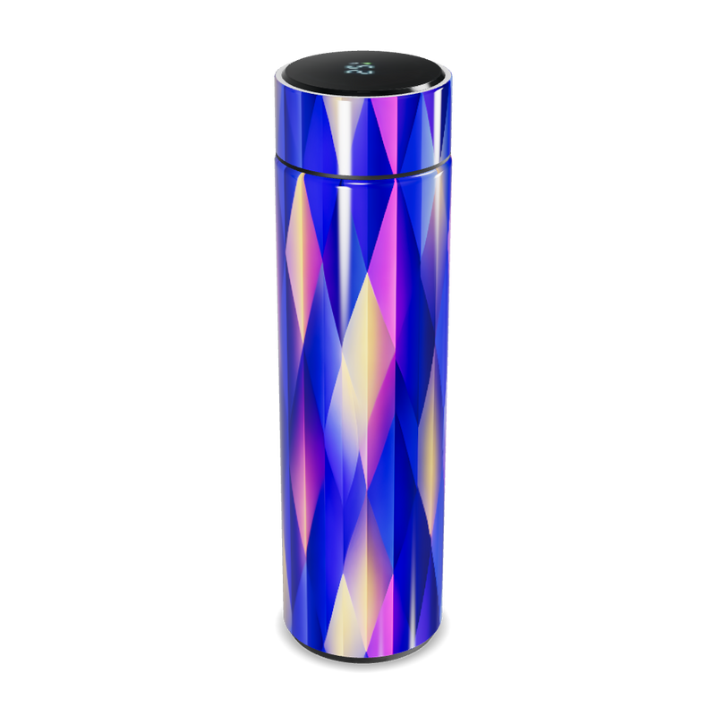 Garrafa Térmica Touch - Aço Inox Azul Geométrica