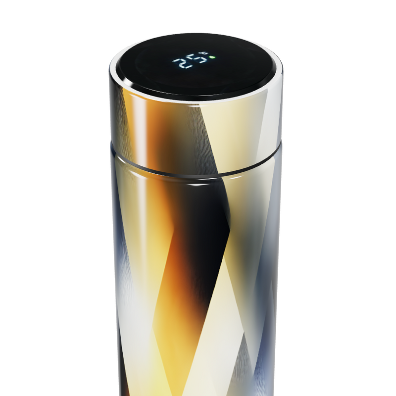 Garrafa Térmica Touch - Inox com Estampa Geométrica
