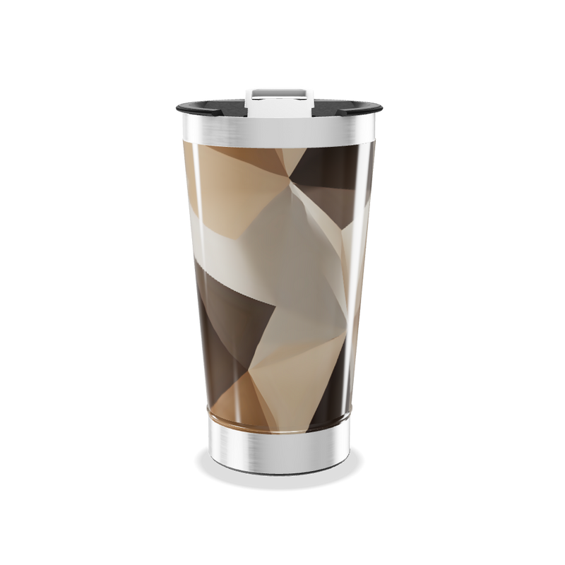 Copo Térmico - Geométrico Marrom Aço Inox