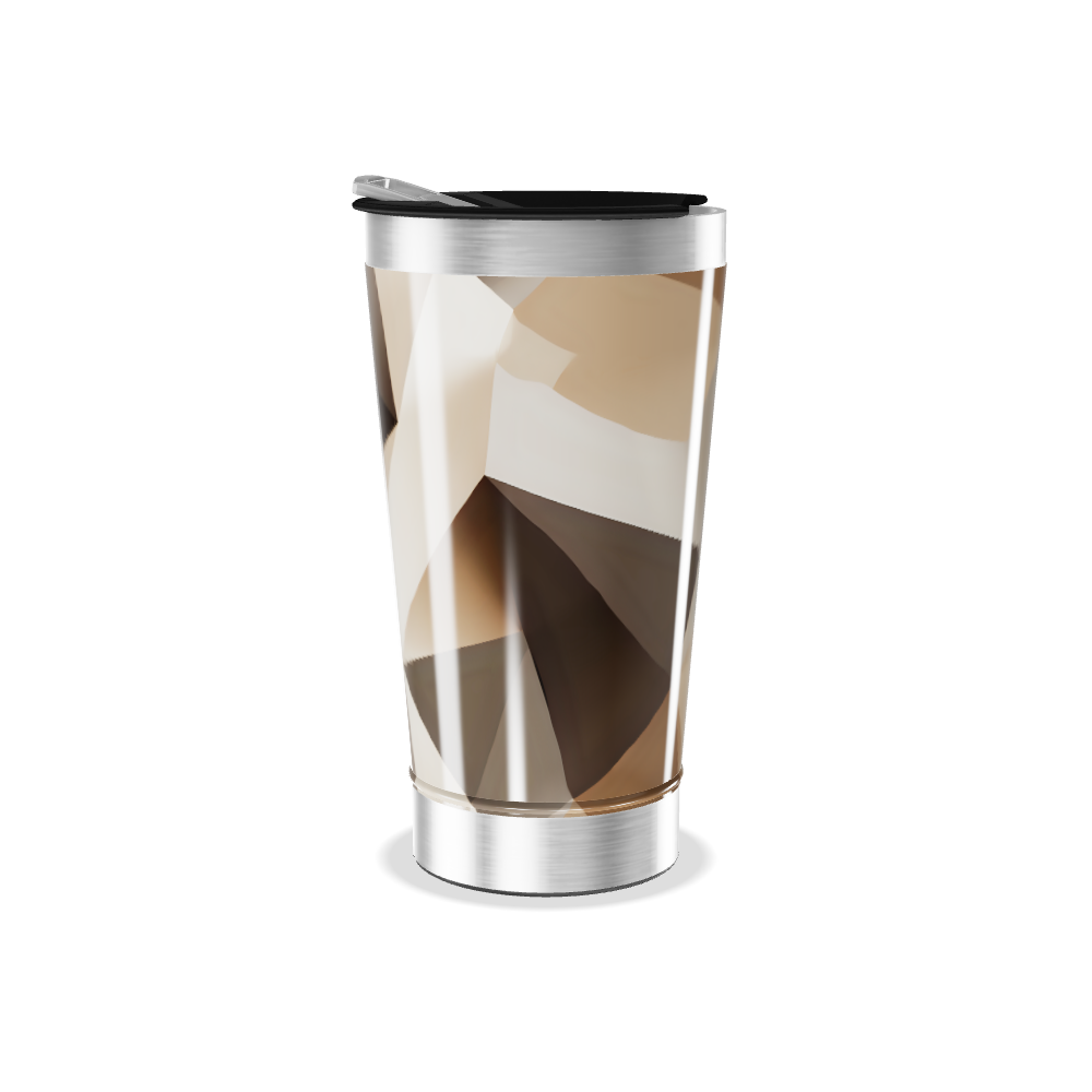 Copo Térmico - Geométrico Marrom Aço Inox