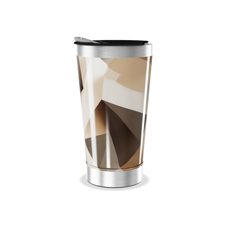 Copo Térmico - Geométrico Marrom Aço Inox