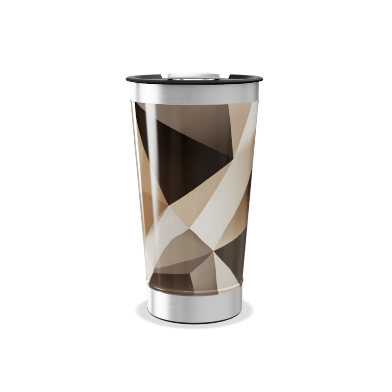 Copo Térmico - Geométrico Marrom Aço Inox