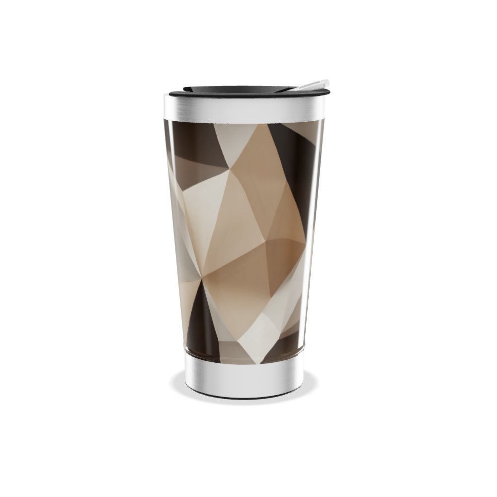 Copo Térmico - Geométrico Marrom Aço Inox