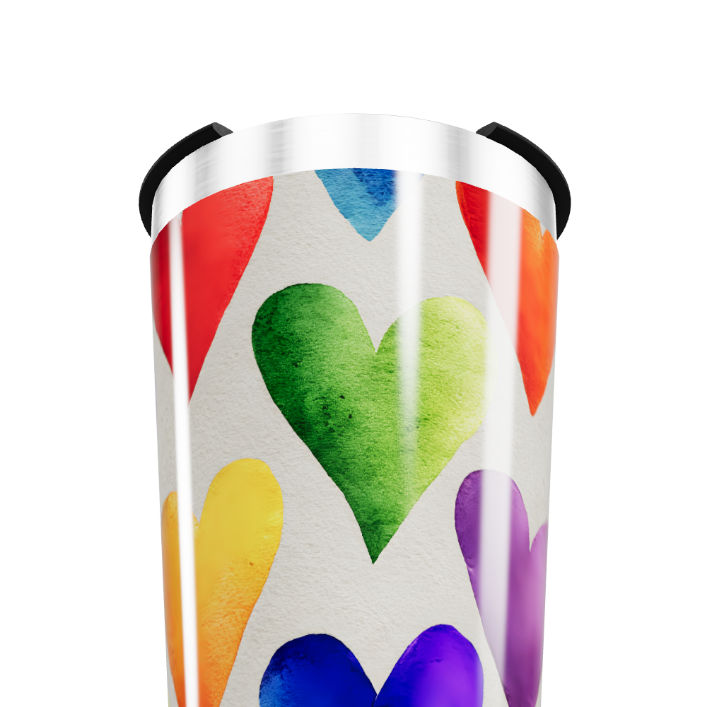 Copo Térmico - Estampa Corações Coloridos