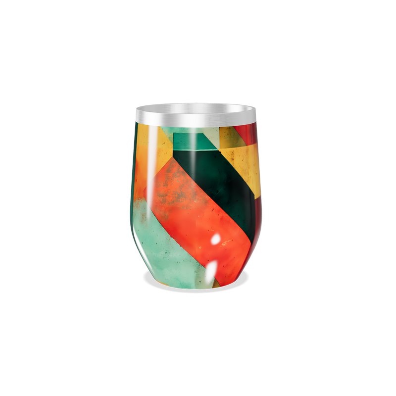 Copo Térmico Slim - Estampa Geométrica Colorida