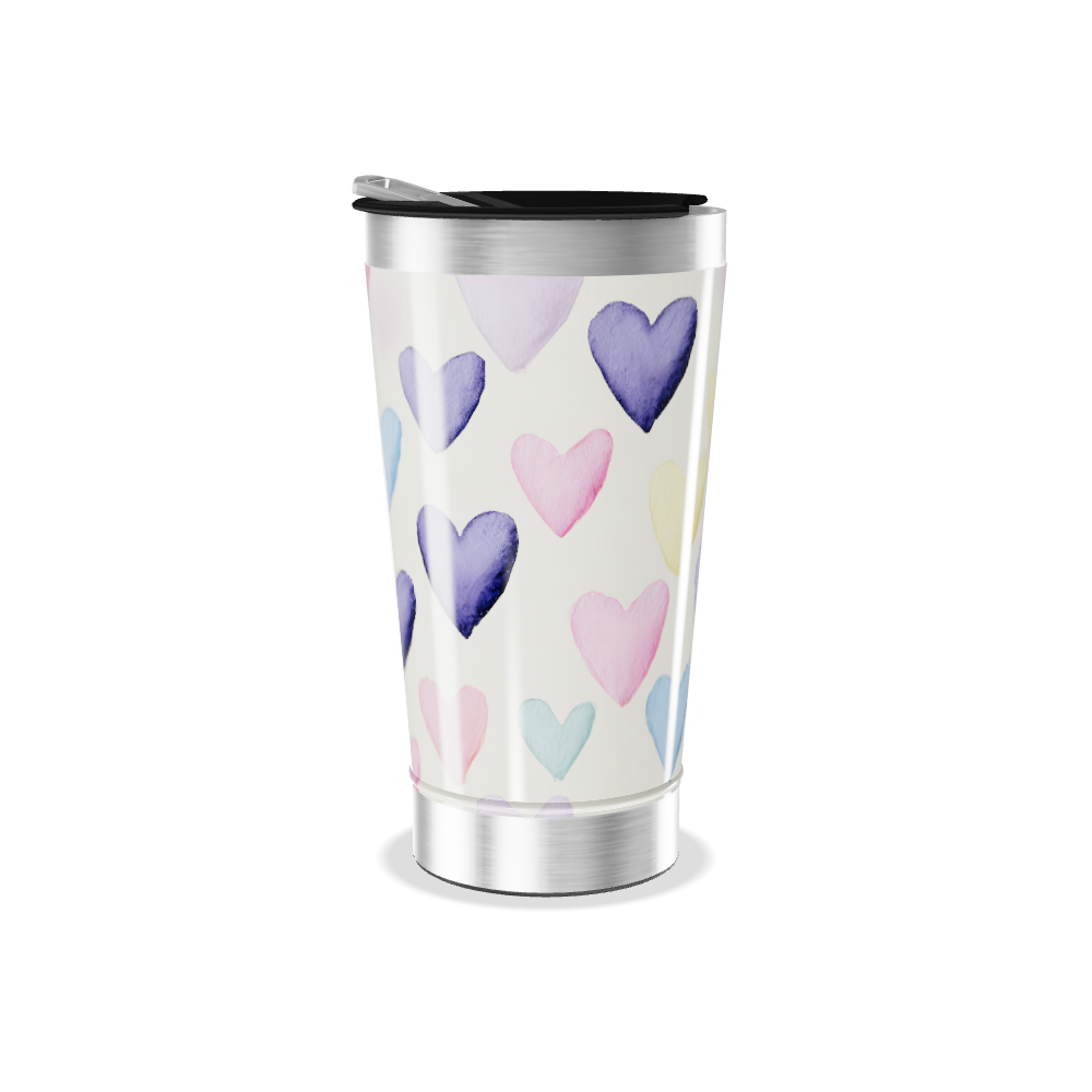 Copo Térmico - Corações Coloridos