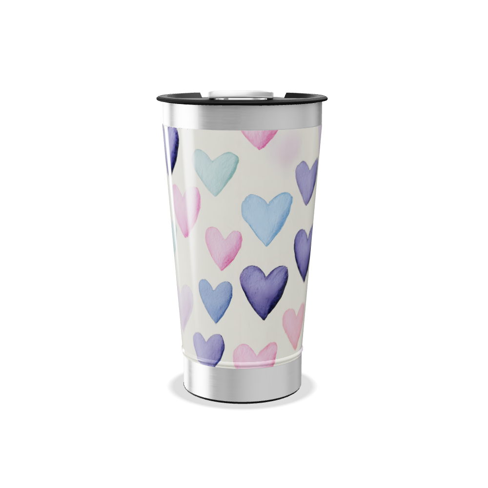 Copo Térmico - Corações Coloridos