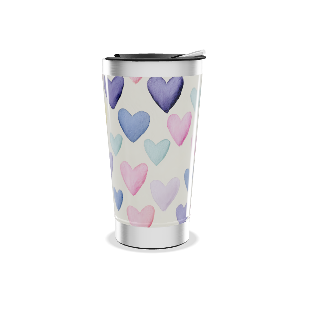 Copo Térmico - Corações Coloridos