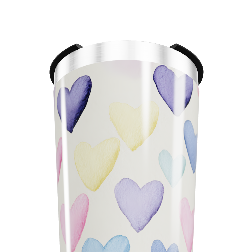 Copo Térmico - Corações Coloridos