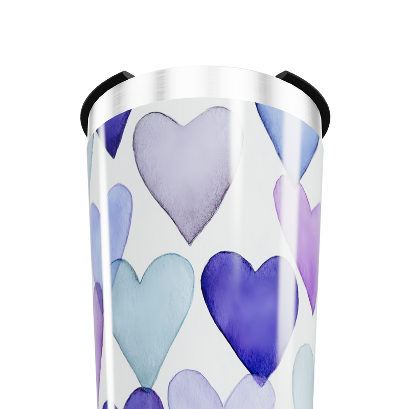 Copo Térmico - Corações Roxos Aço Inox