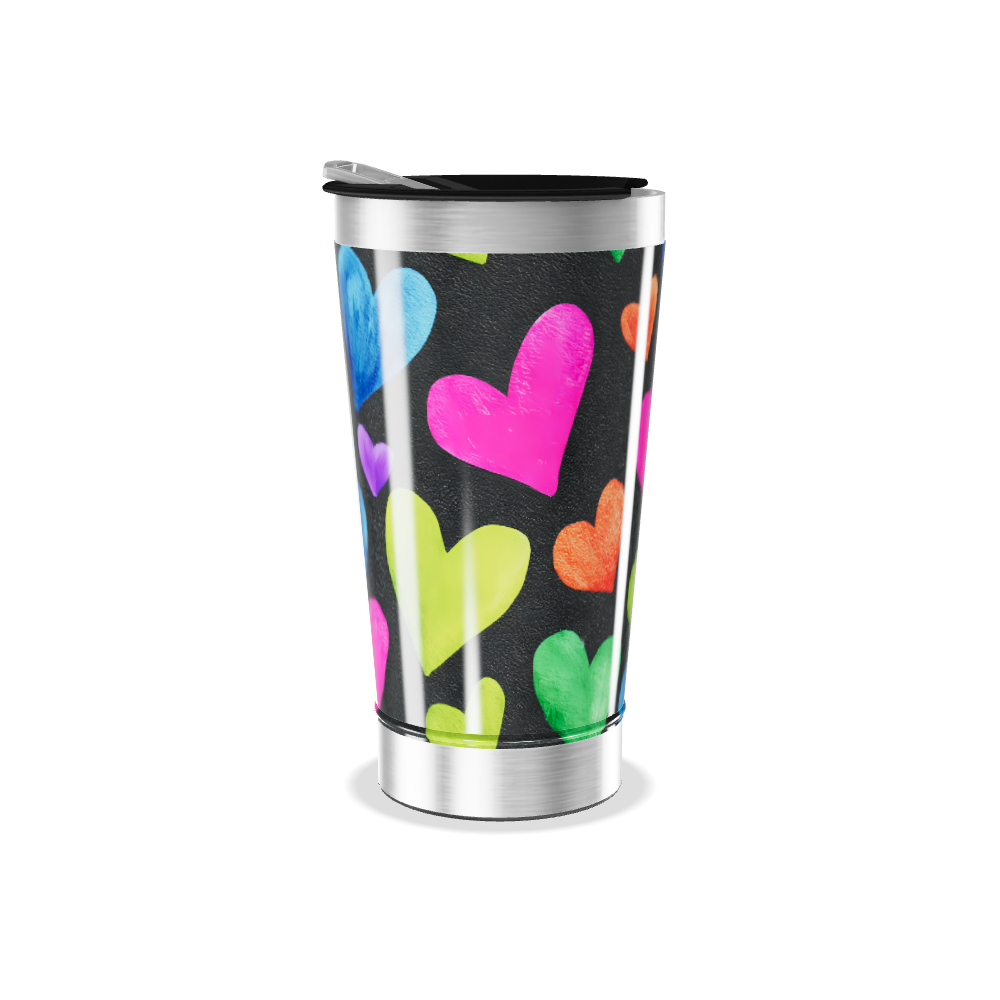 Copo Térmico - Colorido com Corações