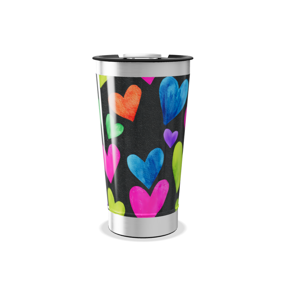 Copo Térmico - Colorido com Corações