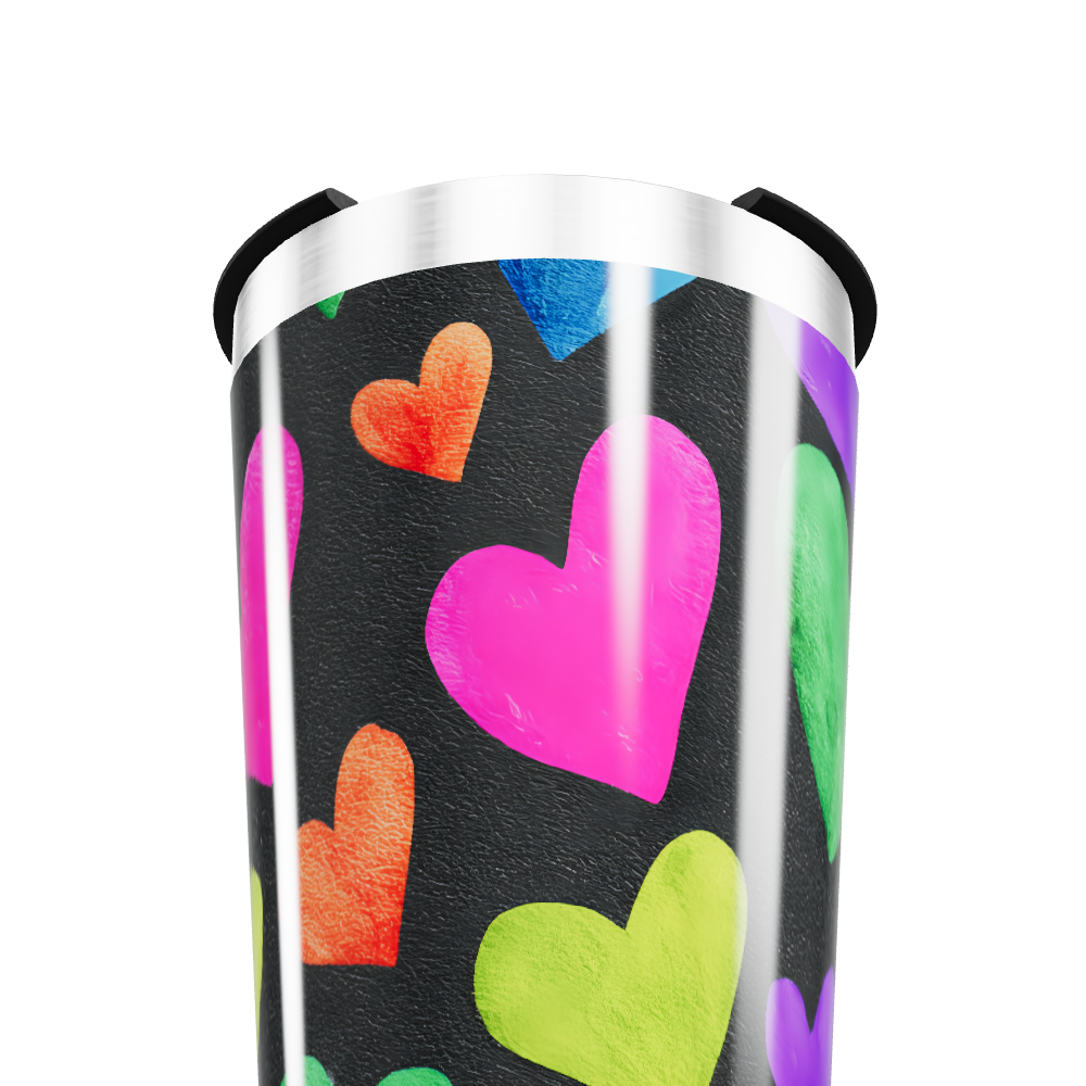 Copo Térmico - Colorido com Corações