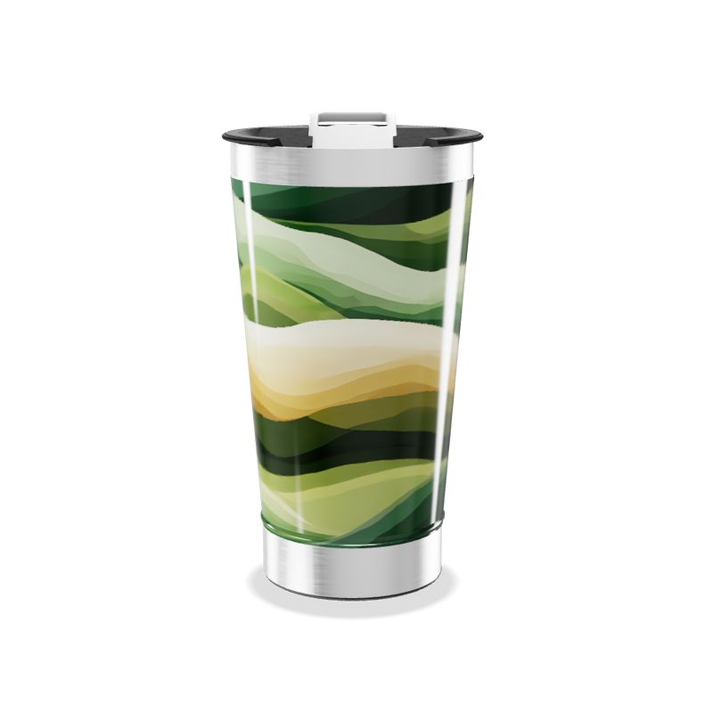 Copo Térmico - Estampa Verde Abstrata