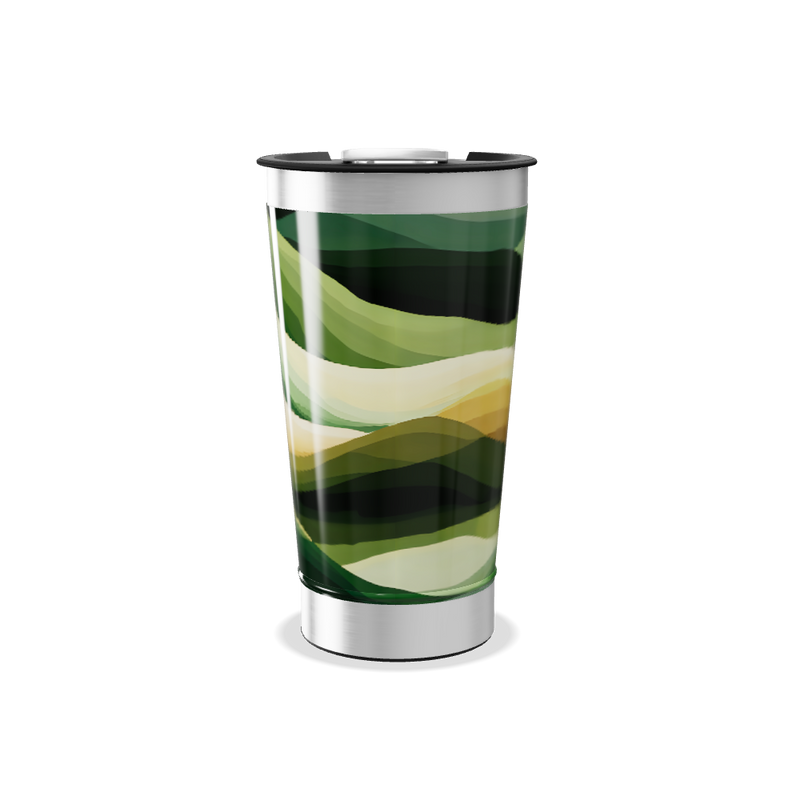 Copo Térmico - Estampa Verde Abstrata