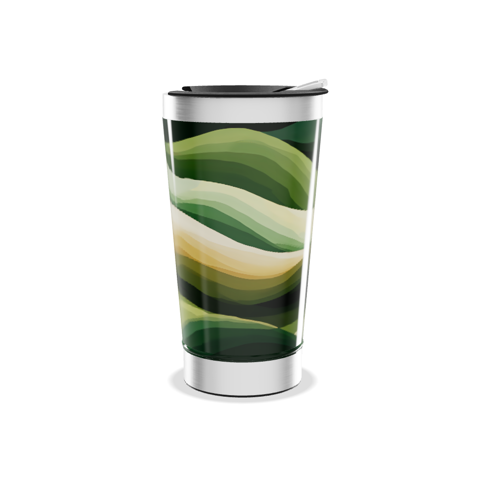 Copo Térmico - Estampa Verde Abstrata