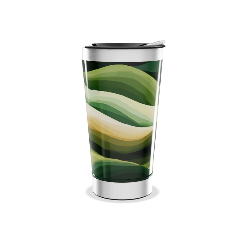 Copo Térmico - Estampa Verde Abstrata