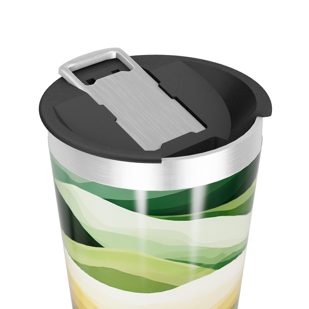 Copo Térmico - Estampa Verde Abstrata