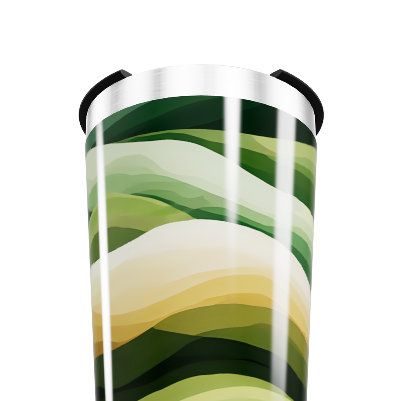 Copo Térmico - Estampa Verde Abstrata