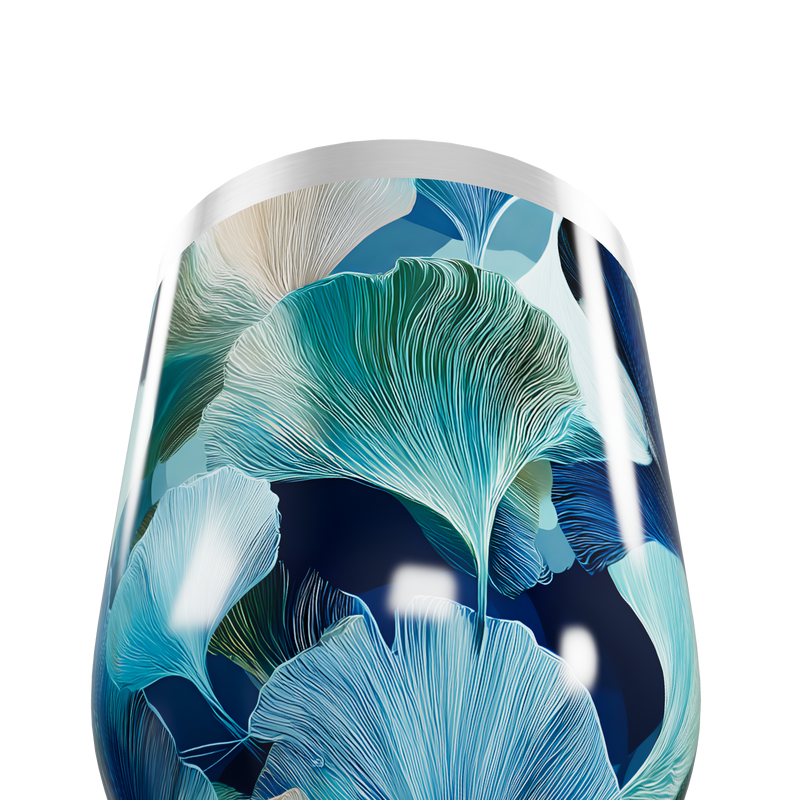 Copo Térmico Slim - Floral Azul Inox