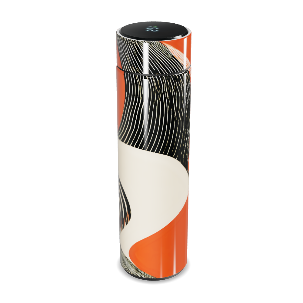 Garrafa Térmica Touch - Laranja com Estampa Abstrata