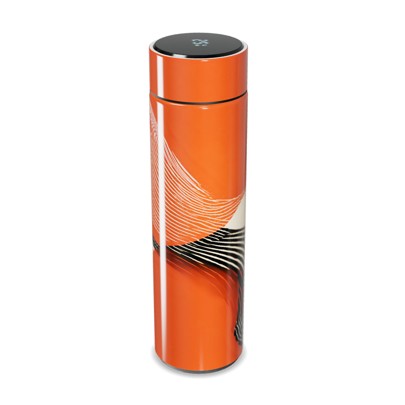 Garrafa Térmica Touch - Laranja com Estampa Abstrata