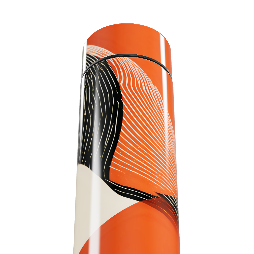 Garrafa Térmica Touch - Laranja com Estampa Abstrata