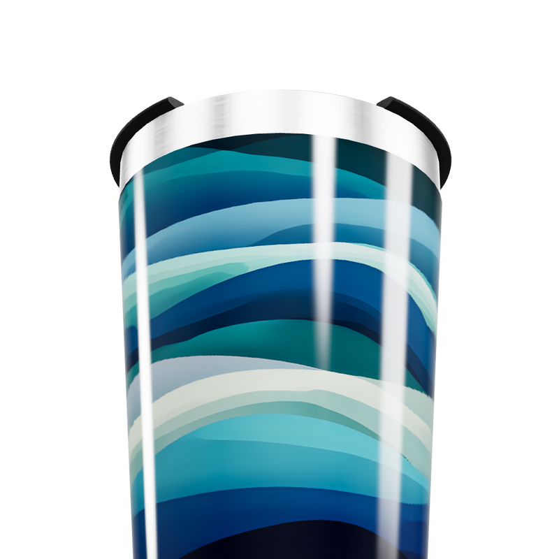 Copo Térmico - Azul Ondas Aço Inox