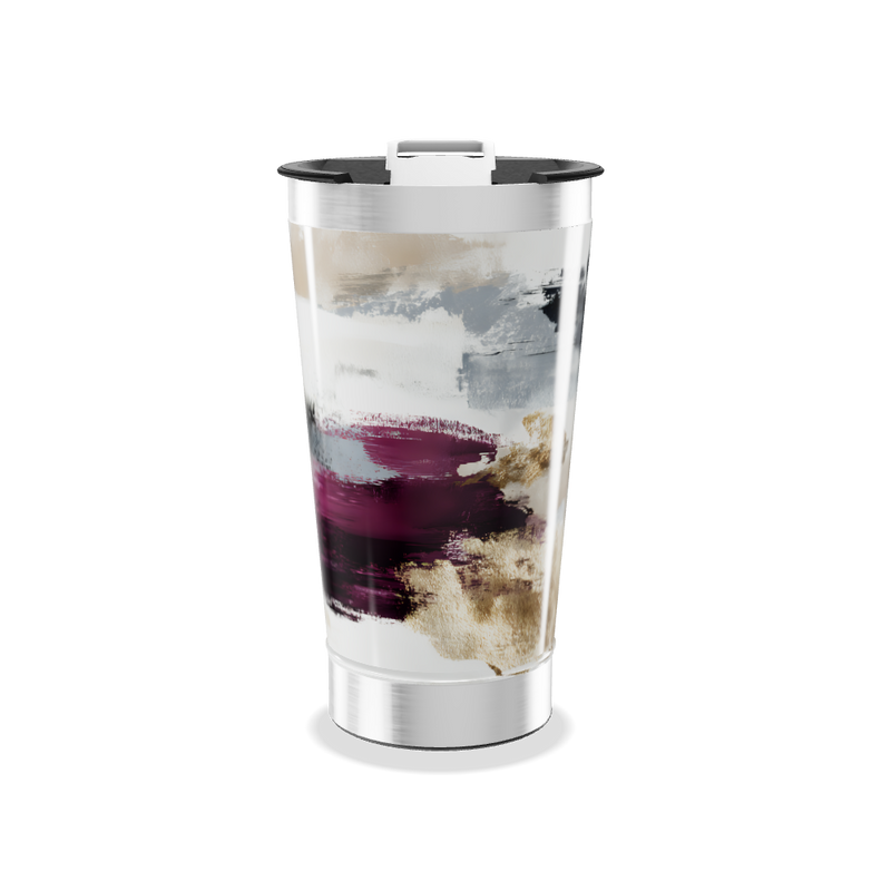 Copo Térmico - Aço Inox Abstrato