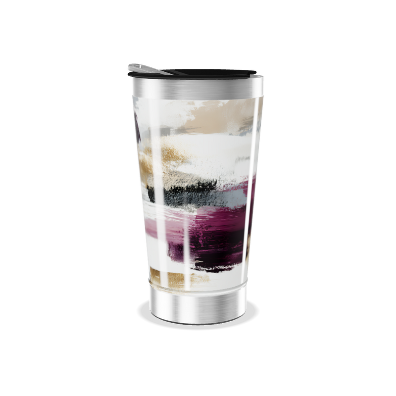 Copo Térmico - Aço Inox Abstrato