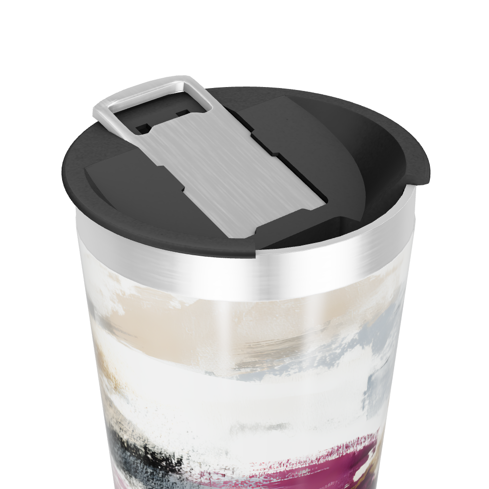 Copo Térmico - Aço Inox Abstrato