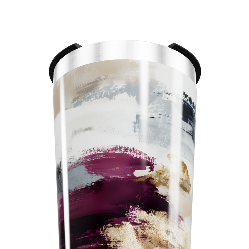 Copo Térmico - Aço Inox Abstrato