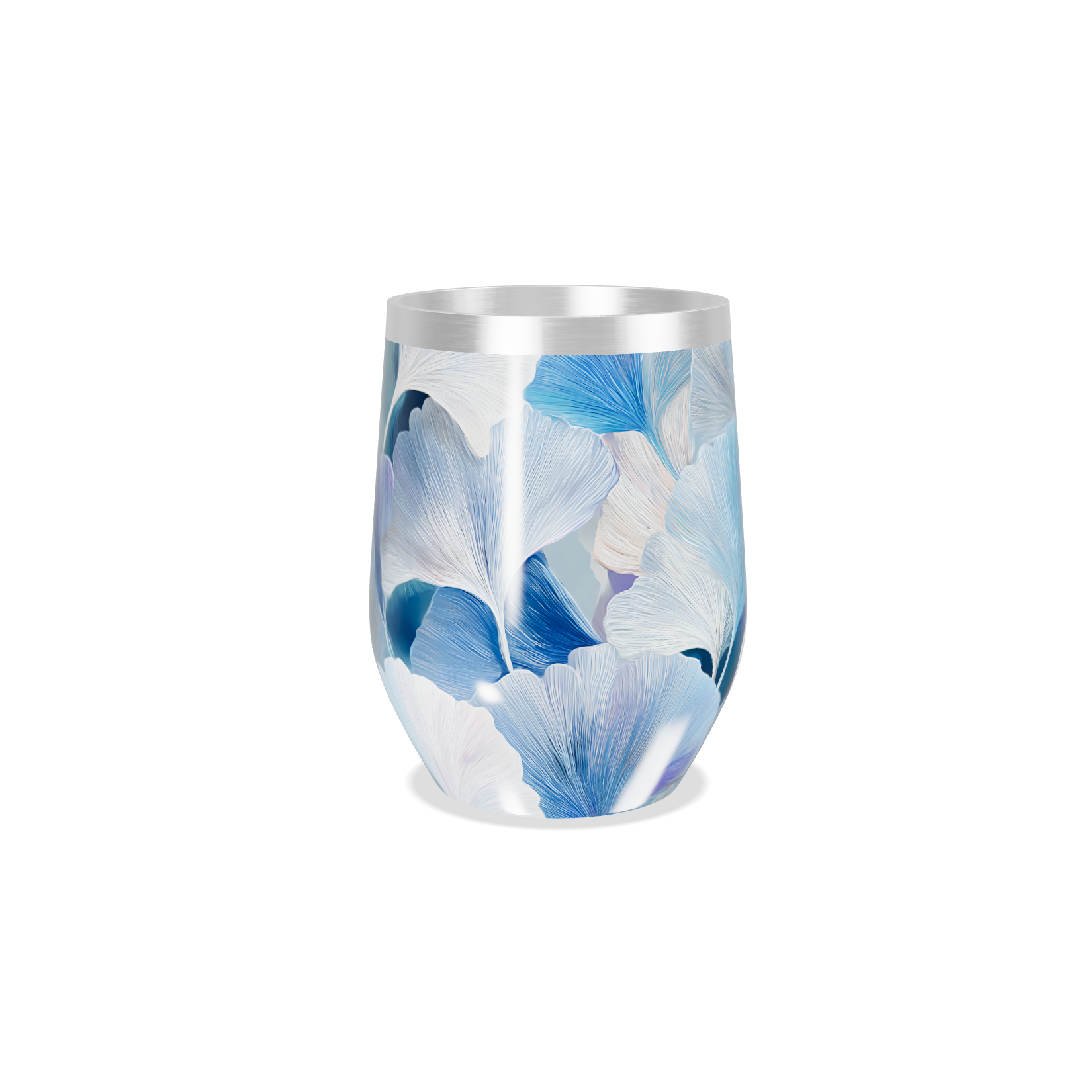 Copo Térmico Slim - Azul Floral Elegante