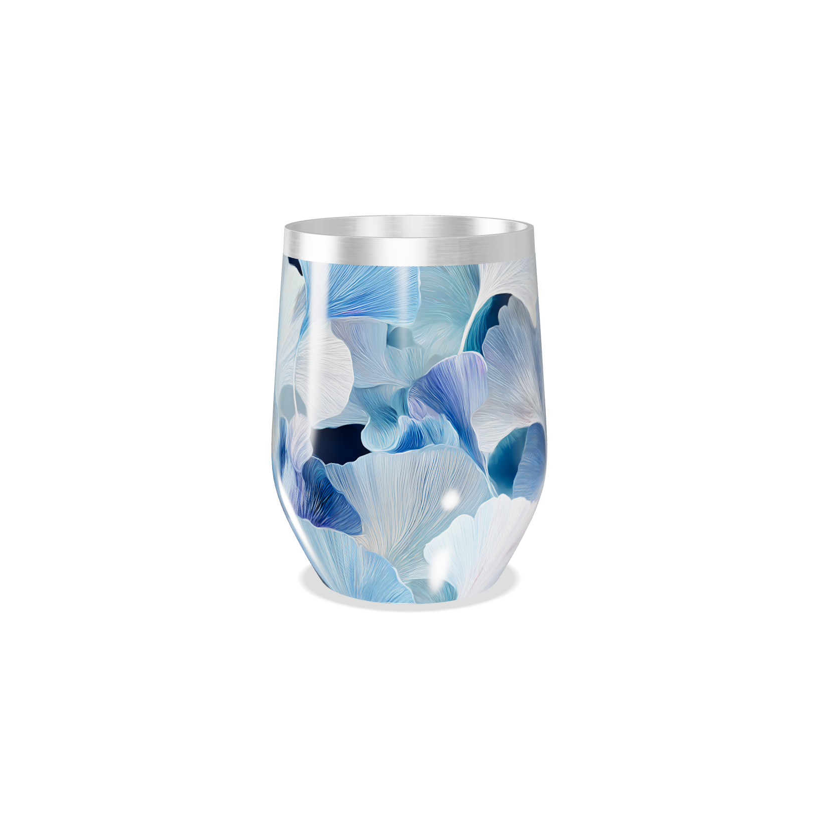 Copo Térmico Slim - Azul Floral Elegante