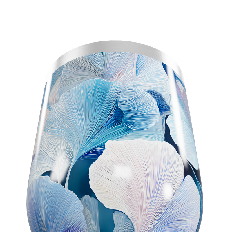 Copo Térmico Slim - Azul Floral Elegante