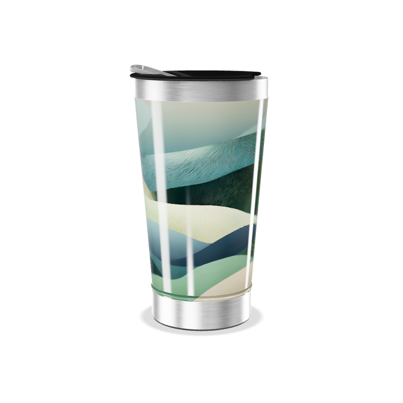 Copo Térmico - Verde Abstrato Aço Inox