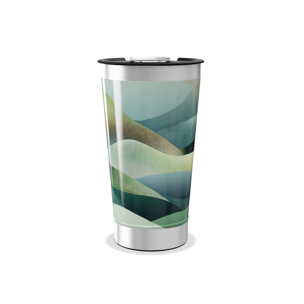 Copo Térmico - Verde Abstrato Aço Inox