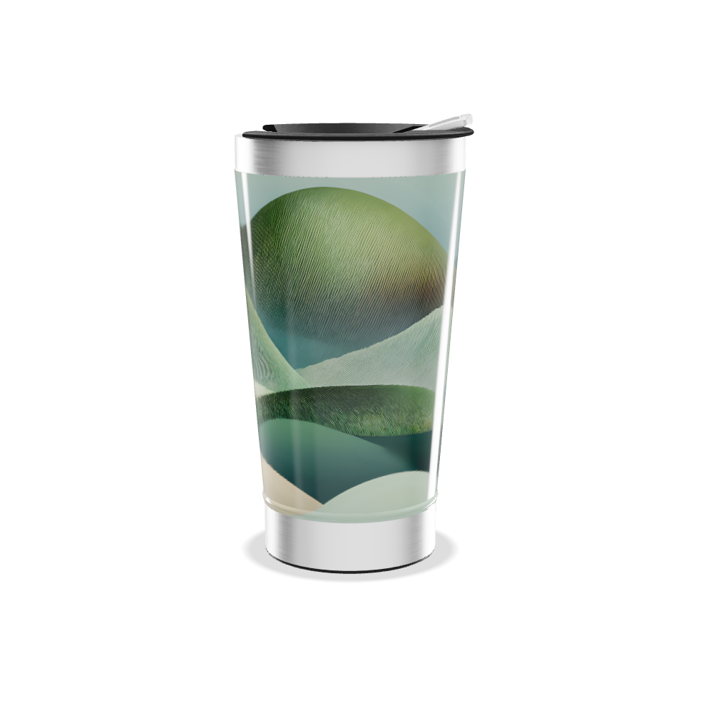 Copo Térmico - Verde Abstrato Aço Inox