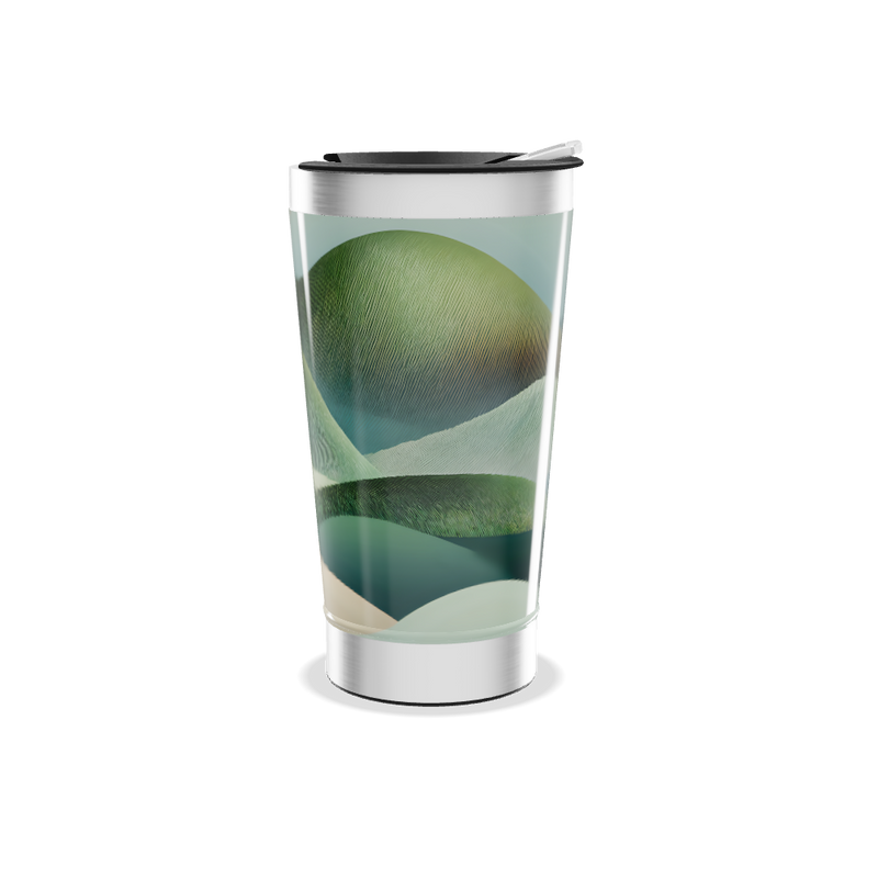 Copo Térmico - Verde Abstrato Aço Inox