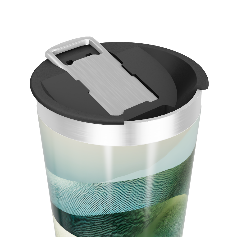 Copo Térmico - Verde Abstrato Aço Inox
