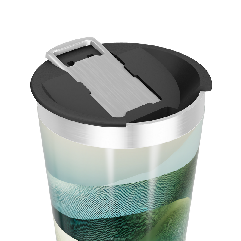 Copo Térmico - Verde Abstrato Aço Inox