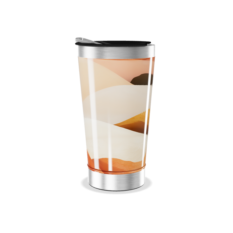 Copo Térmico - Estampado Laranja e Marrom