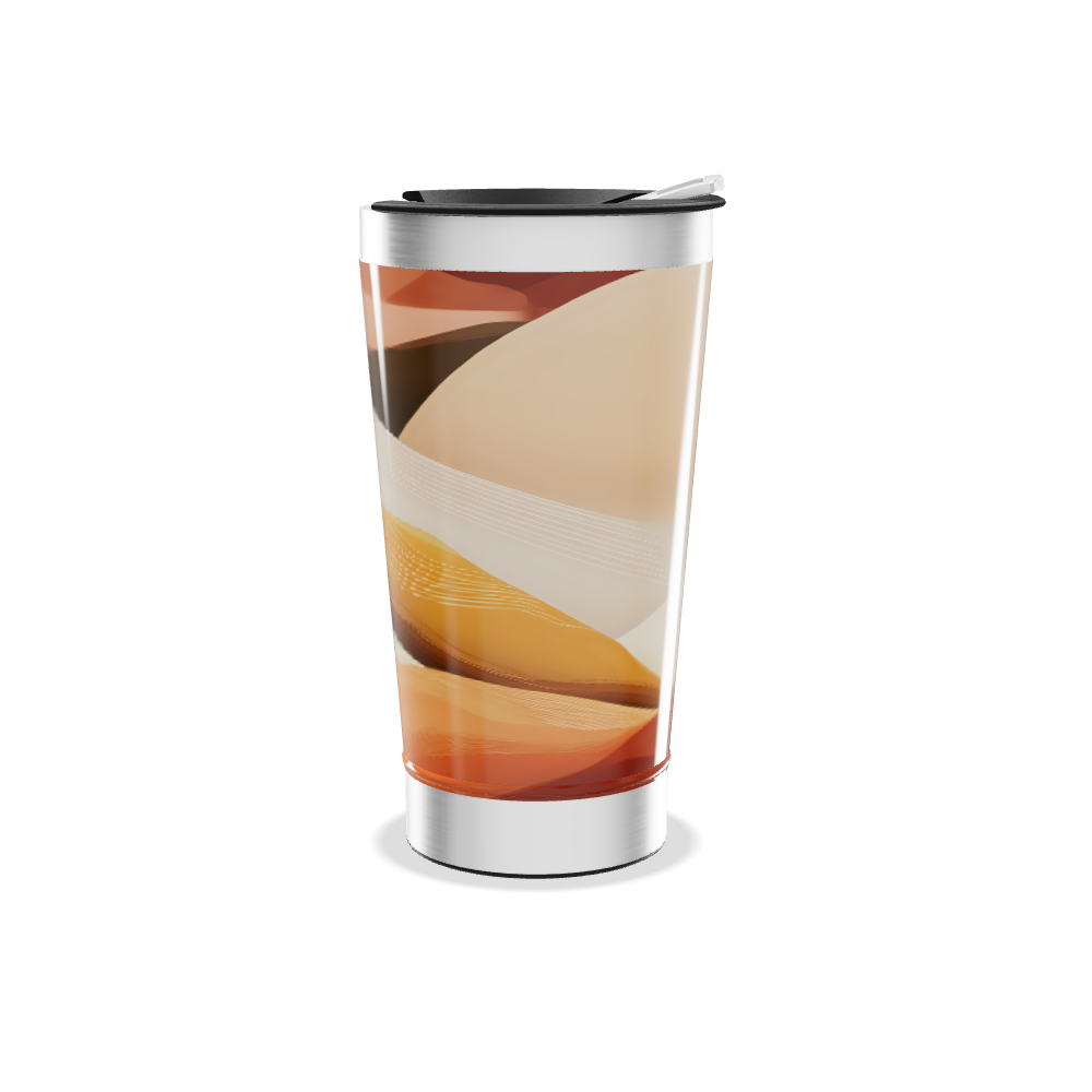 Copo Térmico - Estampado Laranja e Marrom